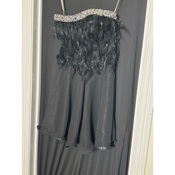 Atelier Alyce Black Strapless Tulle Dress Party Black Swan Feather Whimsigoth 6 - Picture 3 of 13